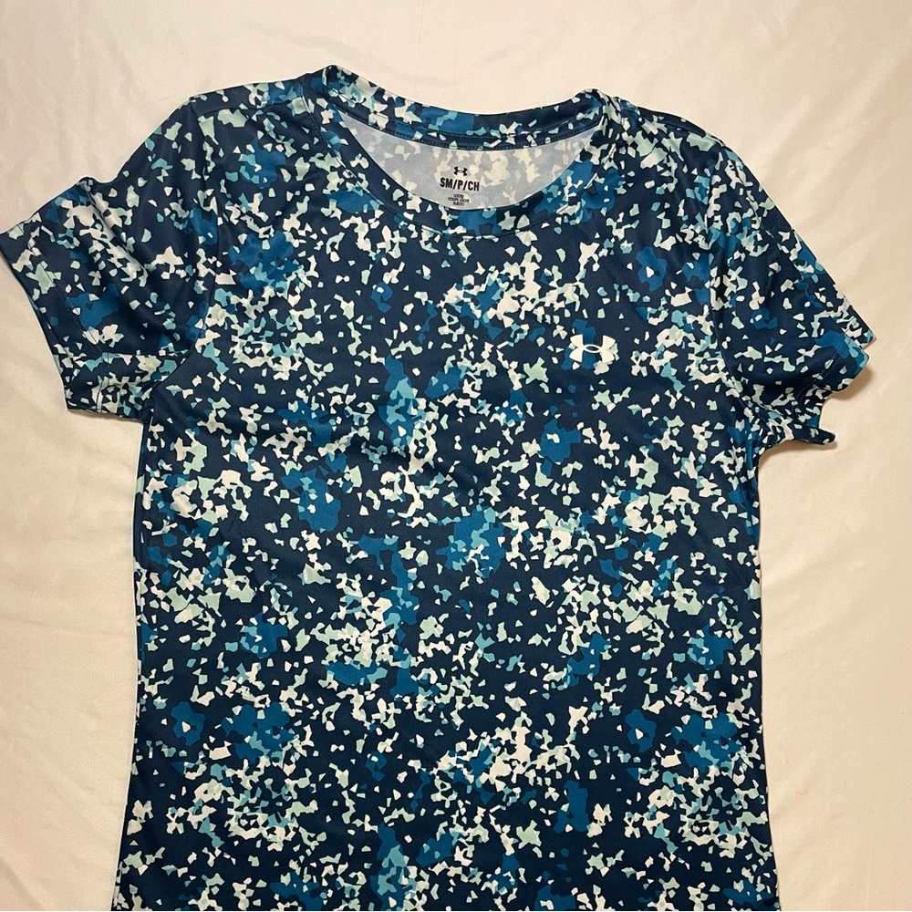 Under Armour Blue and White T-Shirt